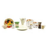 A mixed collection of Art Deco tea and dinnerwares