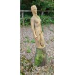 A terracotta garden figure of a nude woman