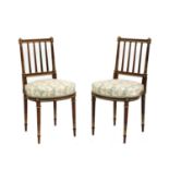 A pair of French Empire style rosewood side chairs,