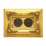 A pair of Grand Tour style bronze plaques,