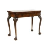 A George II-style mahogany card table,