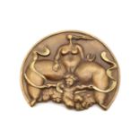 A bronze medallion,