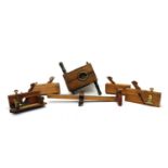 A collection of woodworking planes,