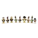 A collection of eight Rudolf Kämmer porcelain busts,