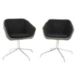 A pair of modern 'Quiet' swivel chairs,