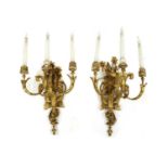 A pair of gilt gesso girandoles,