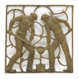 A Continental brass wall sculpture,