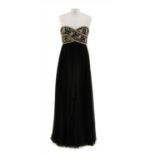 A Marchesa black empire line full-length dress,
