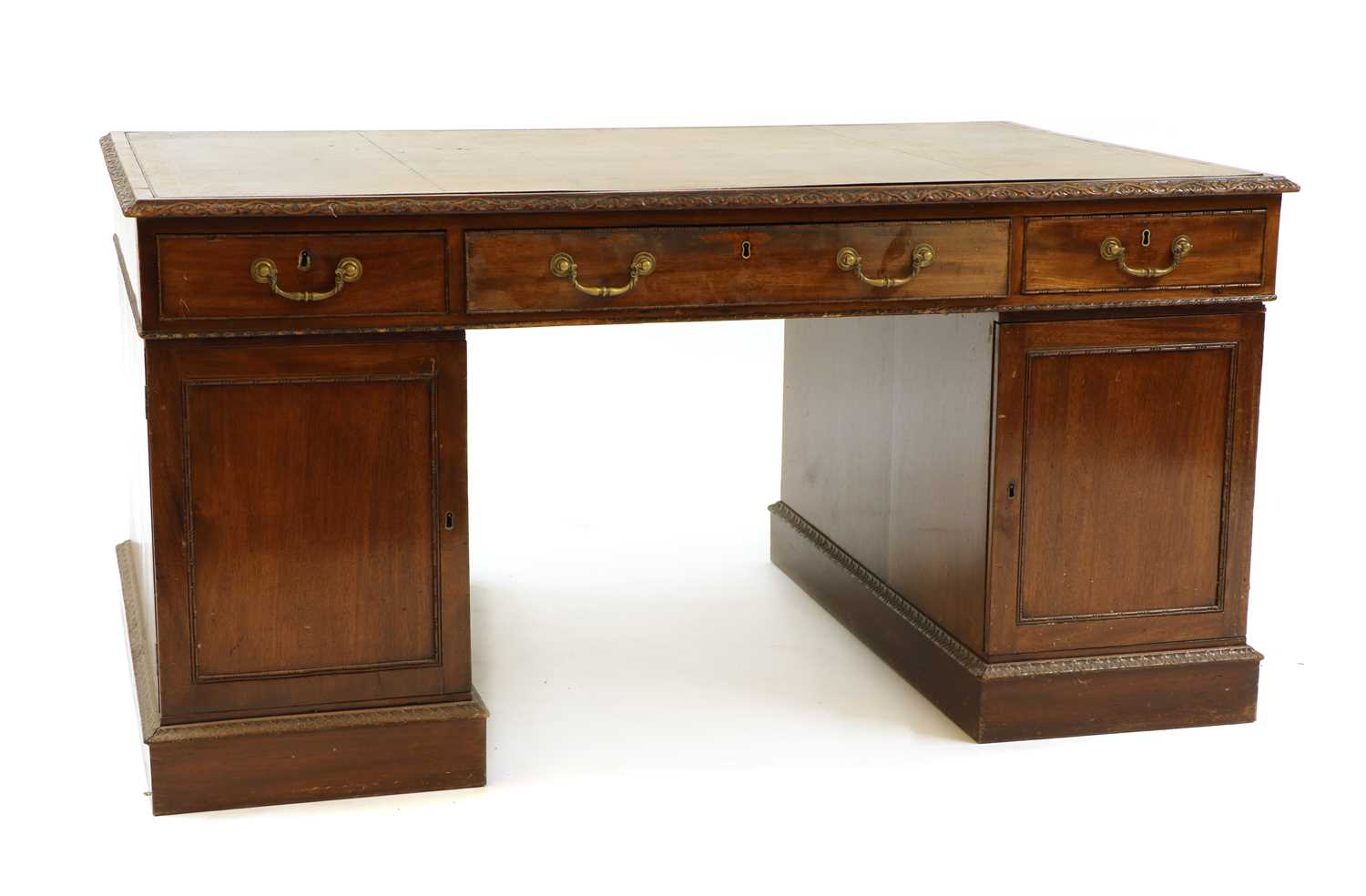 An early 20th century mahogany partners desk, - Image 2 of 4