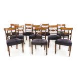 A set of eight and two (ten in total) late George III inlaid mahogany dining chairs,