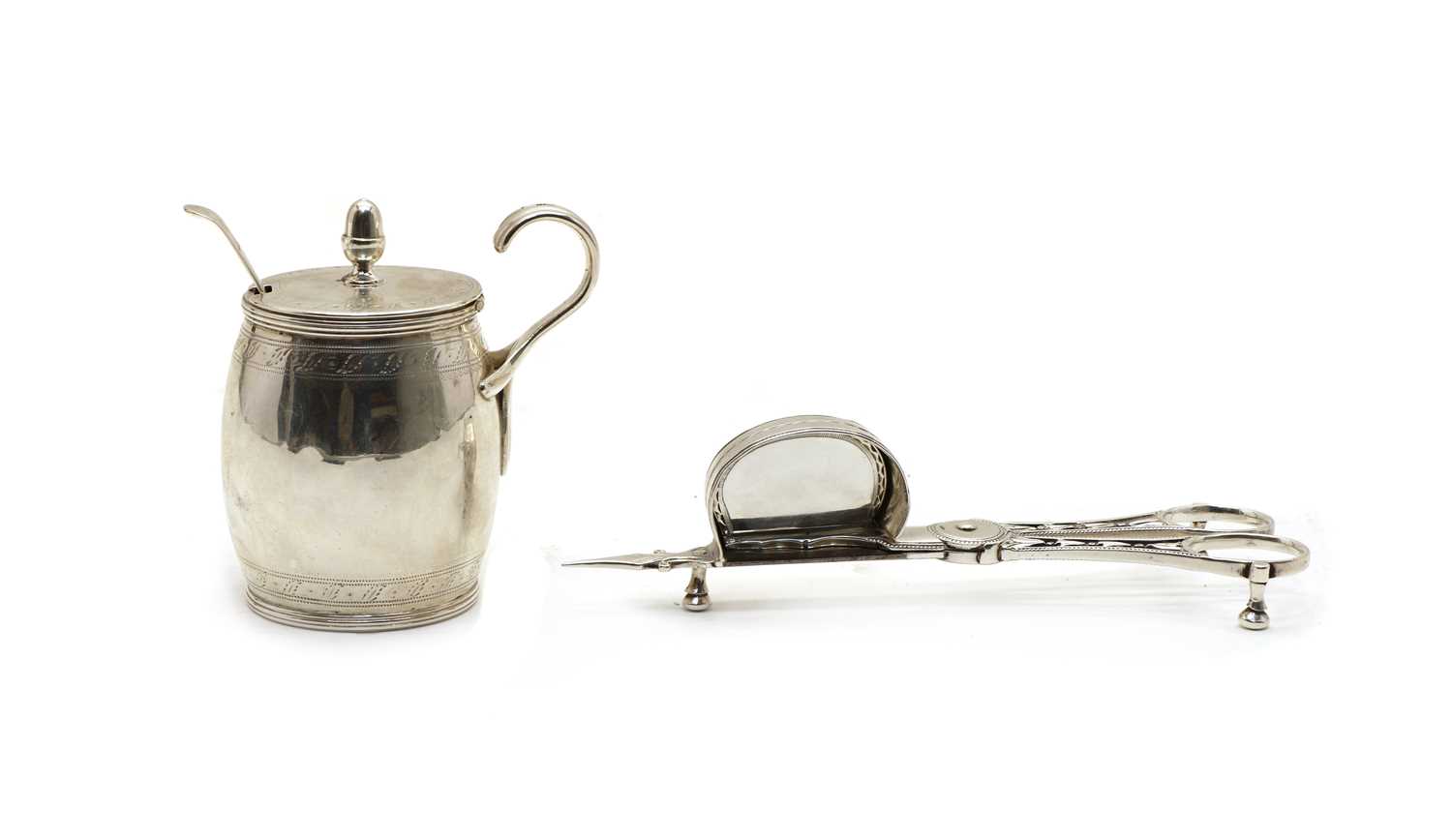 A pair of George III silver scissor snuffers,