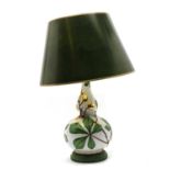 A porcelain table lamp,