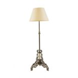 A brass standard lamp,