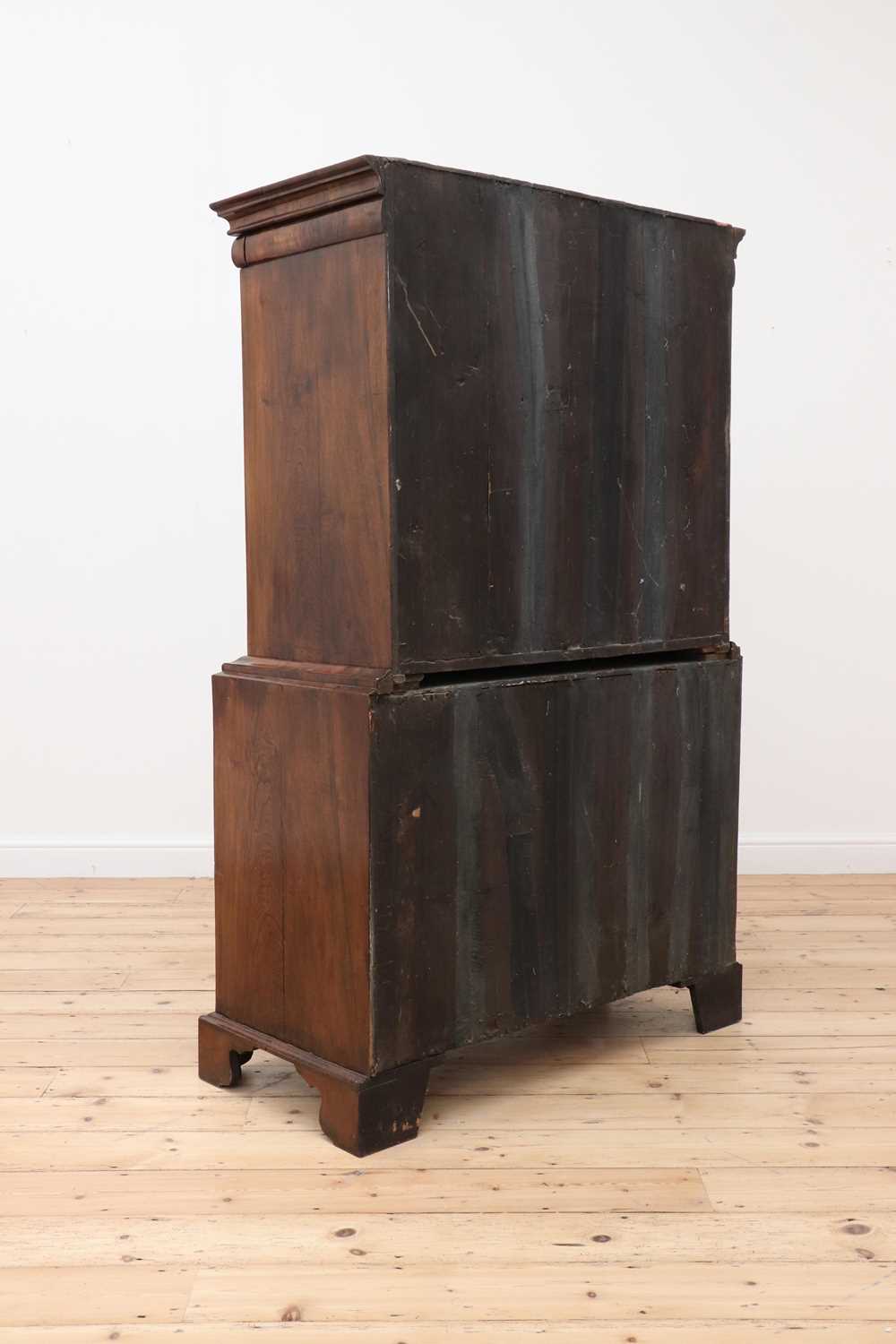 A walnut and feather-banded cabinet on chest, - Image 4 of 4