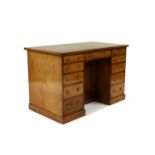 A 19th century mahogany pedestal desk,