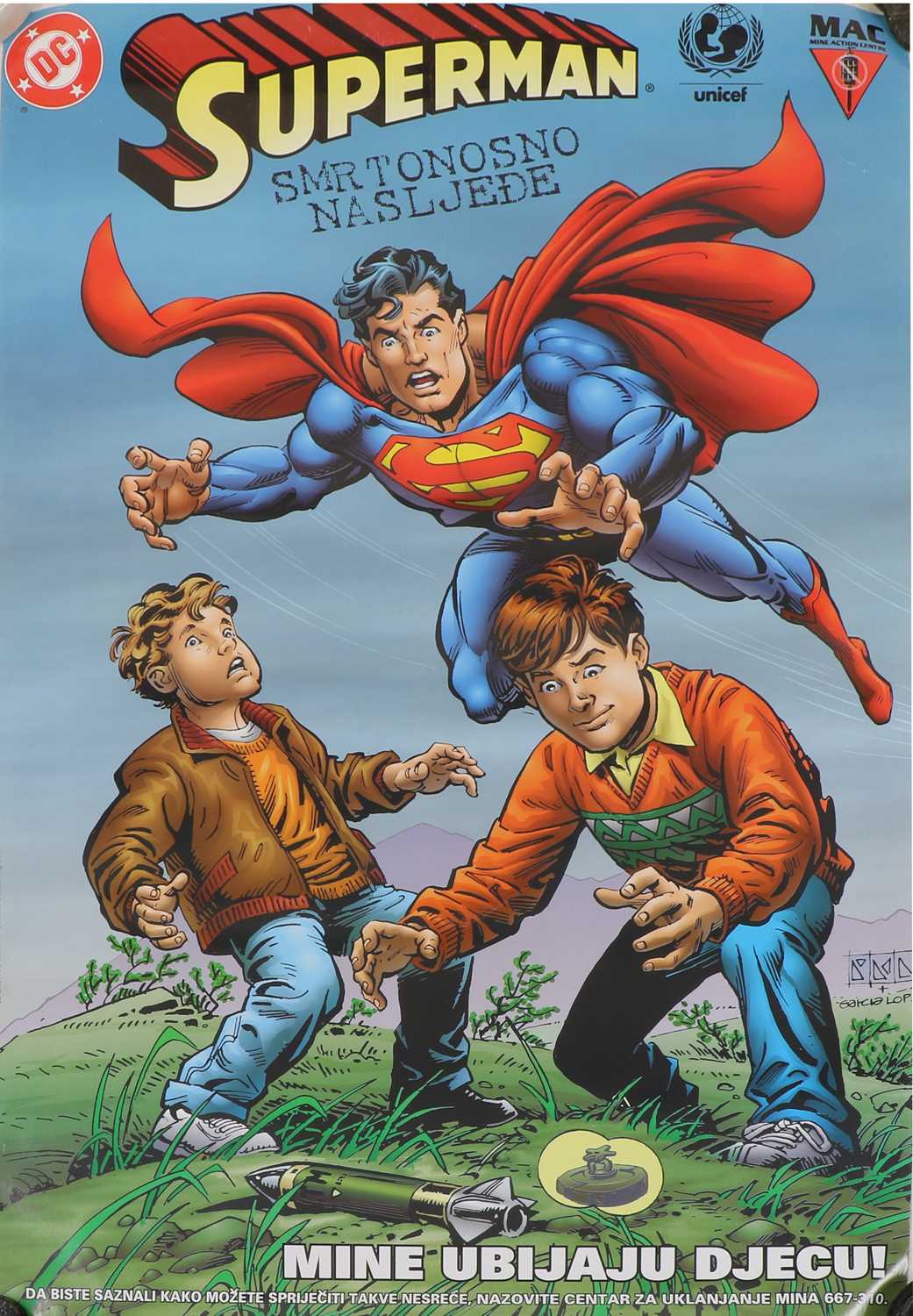 Superman mine awareness poster,