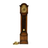 A 1930's/40's oak cased longcase clock