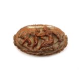 A coquilla nut snuff box,