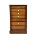 A mahogany wellington chest,