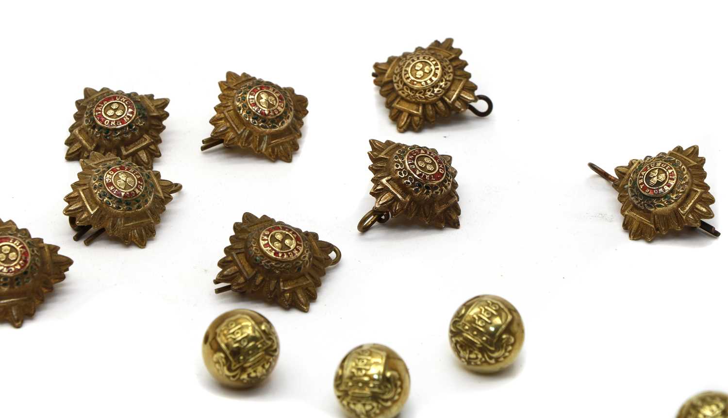 A collection of military uniform buttons, - Image 2 of 6