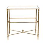 A Regency-style mirrored glass and gilt-metal side table,