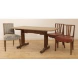 An Art Deco oak 'Token Works' dining table,