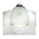 A Venetian style multi-plate glass mirror,