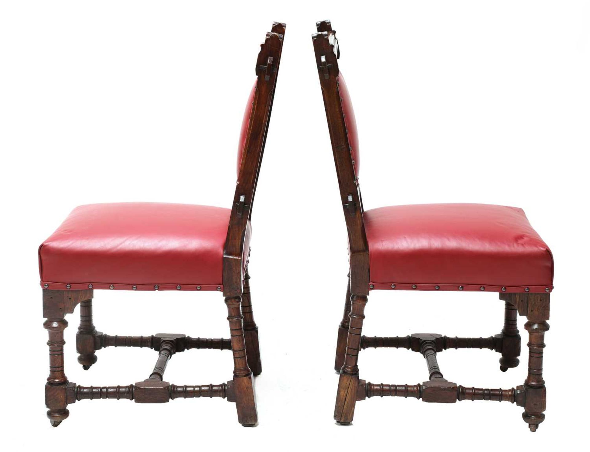 A pair of Gothic Revival chairs, - Image 2 of 5