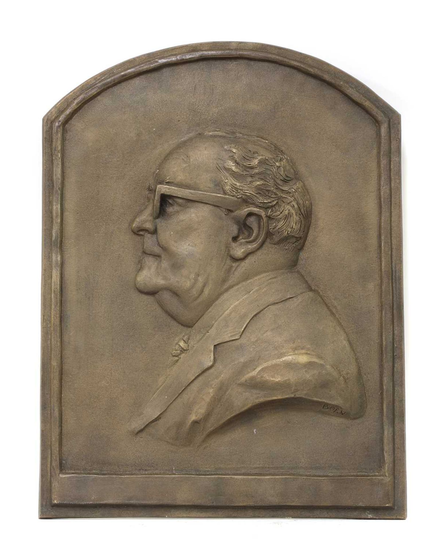 A cast bronze panel,