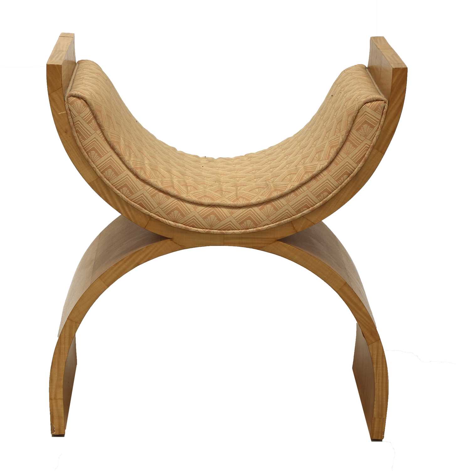 An Art Deco 'X' frame maple stool, - Image 2 of 4