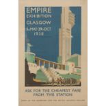 An 'Empire Exhibition Glasgow 1938' poster,