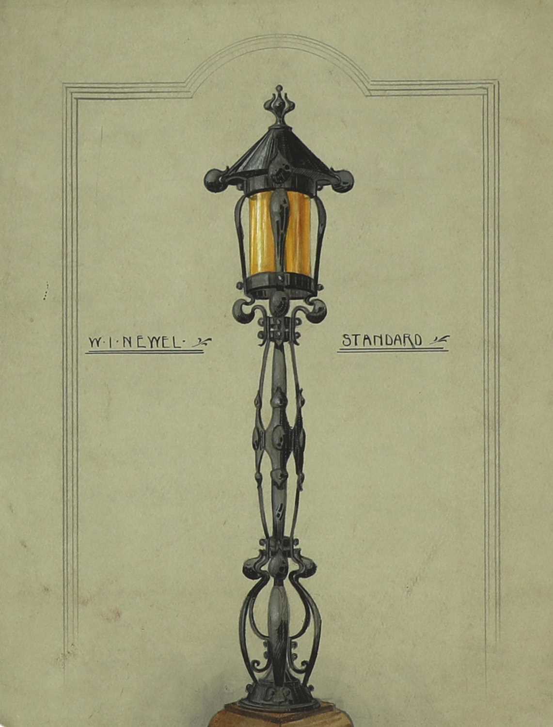 A set of five Arts and Crafts lighting designs, - Image 6 of 6