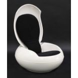 A white lacquered polyurethane 'Garden Egg' chair,