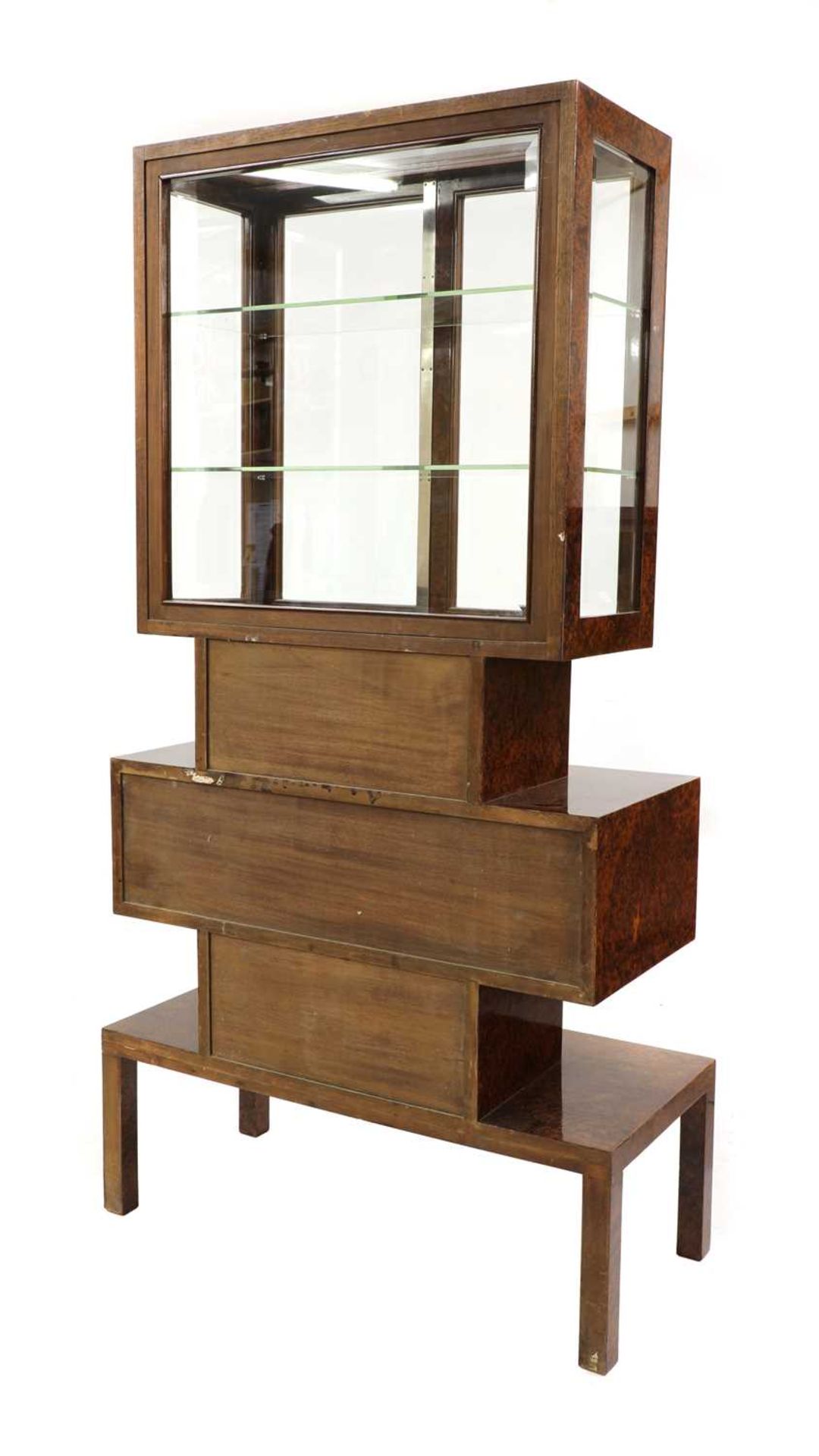 An Art Deco burr elm display cabinet, - Image 2 of 3