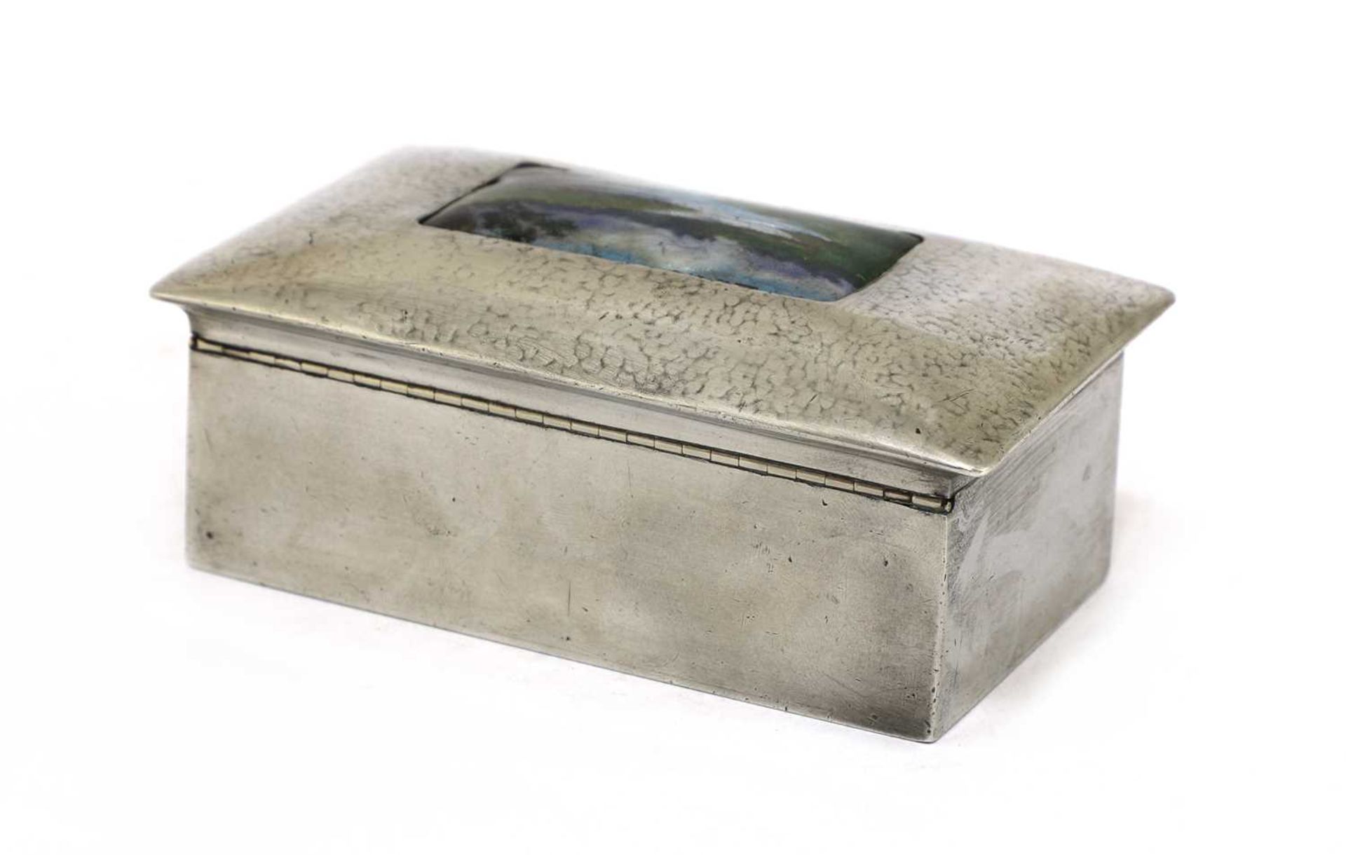 A Liberty Tudric pewter and enamel jewellery box, - Image 3 of 7