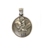 A white metal locket,