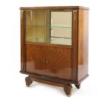 An Art Deco rosewood cocktail cabinet,