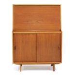 A teak writing bureau,