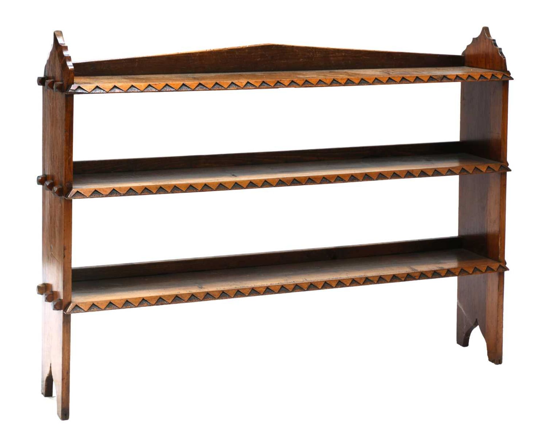 A Gothic Revival pitch pine bookcase,