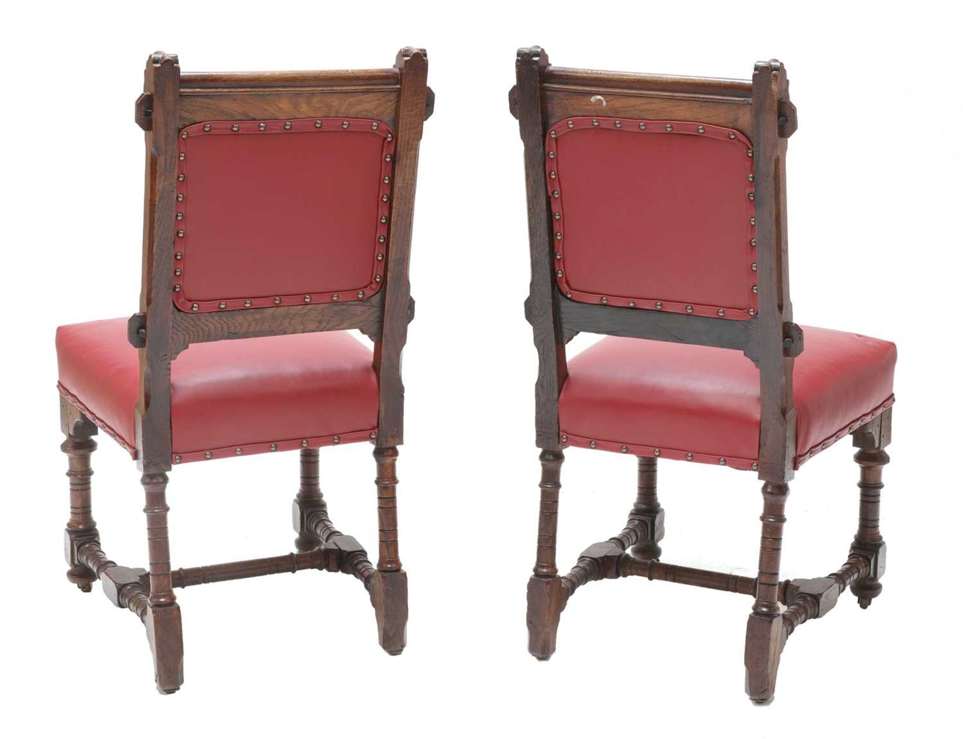 A pair of Gothic Revival chairs, - Image 3 of 5