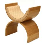 An Art Deco 'X' frame maple stool,