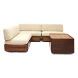 A three-piece rosewood modular corner suite, §