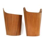 Two teak wastepaper bins,