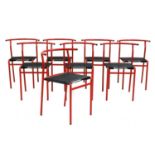 A set of eight Baleri cafe chairs,