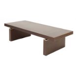 A contemporary veneered coffee table,