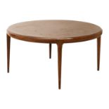 A rosewood circular coffee table, §