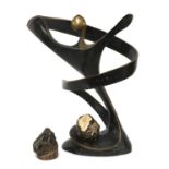 A modernist bronze figural sculpture,