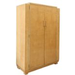 An Art Deco maple wardrobe,