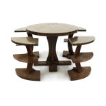 An Art Deco burr walnut nest of tables,