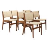 Six 'Model 89' teak dining chairs,